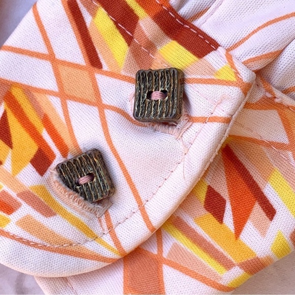 Vintage 60s Roberto Firenze Pastel abstract Collar Top size 12 - Picture 3 of 7